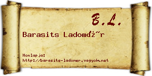 Barasits Ladomér névjegykártya
